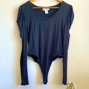 Planet Gold Ruched Sleeve Bodysuit